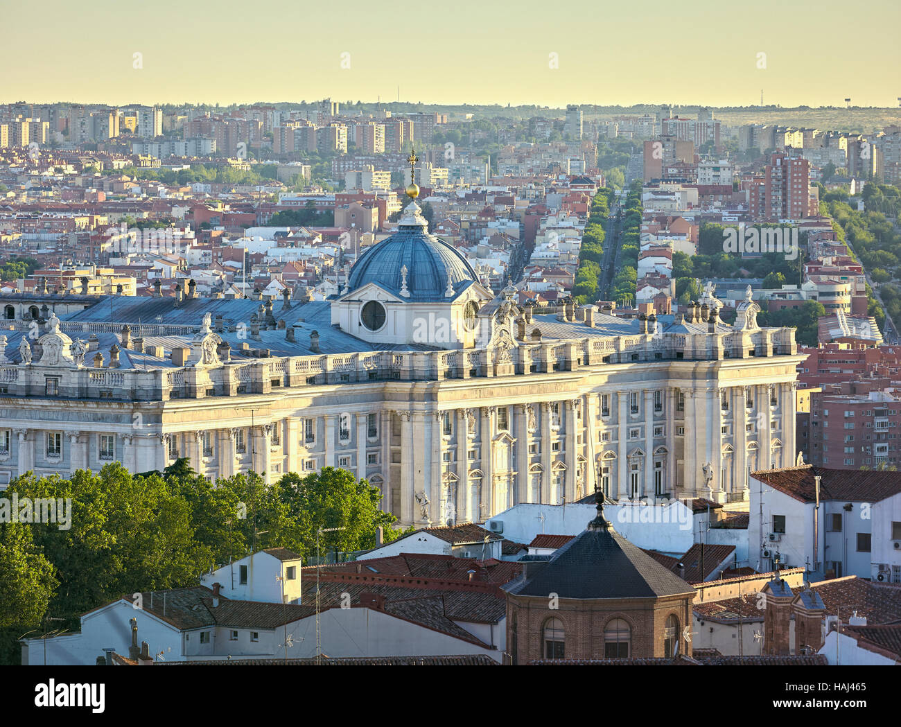 Royal Palace eingehend Los Austrias Viertel. Madrid. Spanien Stockfoto
