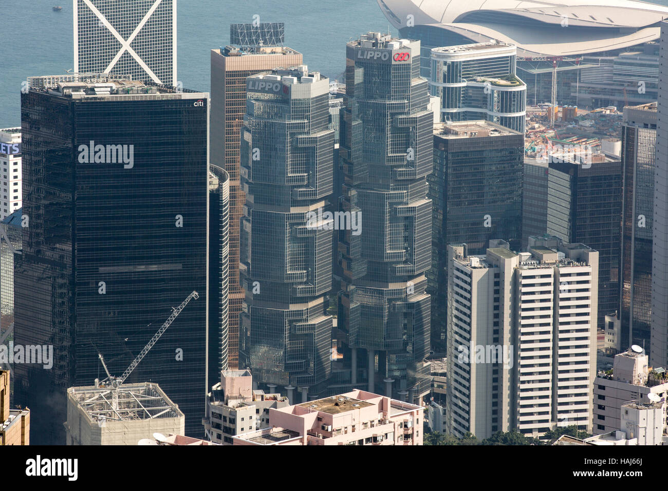 Blick vom Victoria Peak über Central, Hong Kong Island, Hongkong, China, Asien Stockfoto