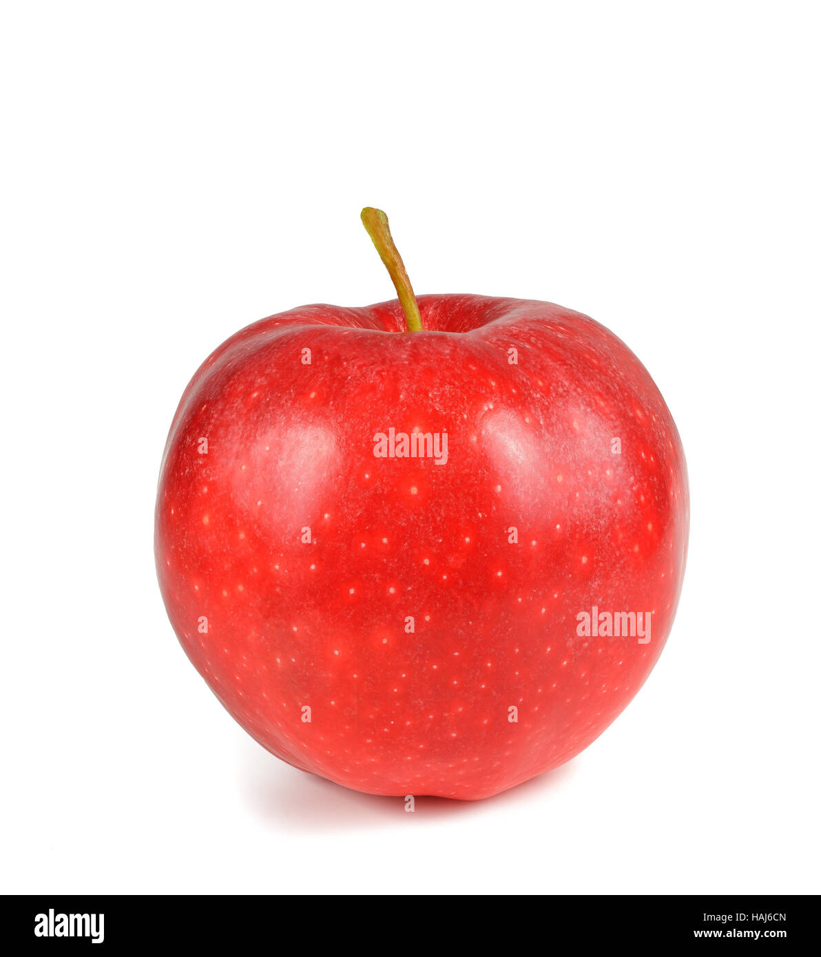 Roter Apfel, isoliert auf weiss Stockfoto