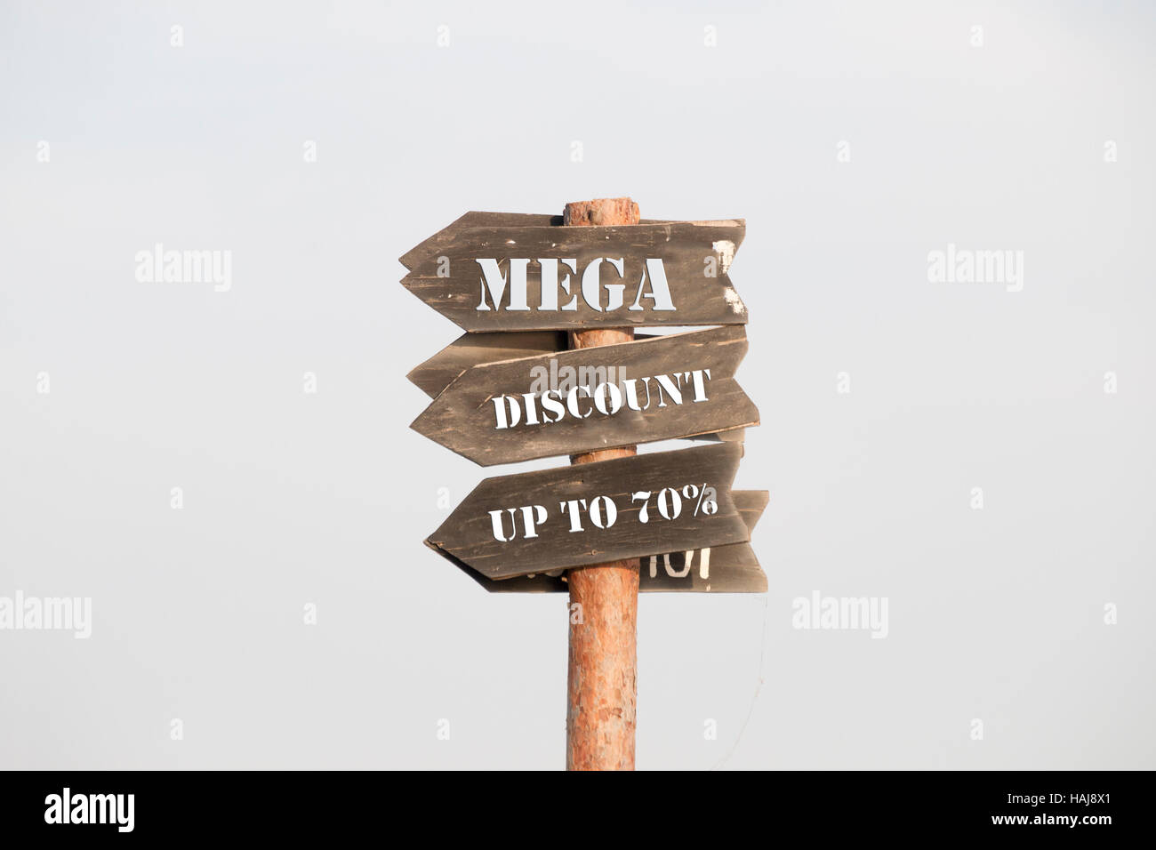 Mega-Rabatt-Idee Stockfoto