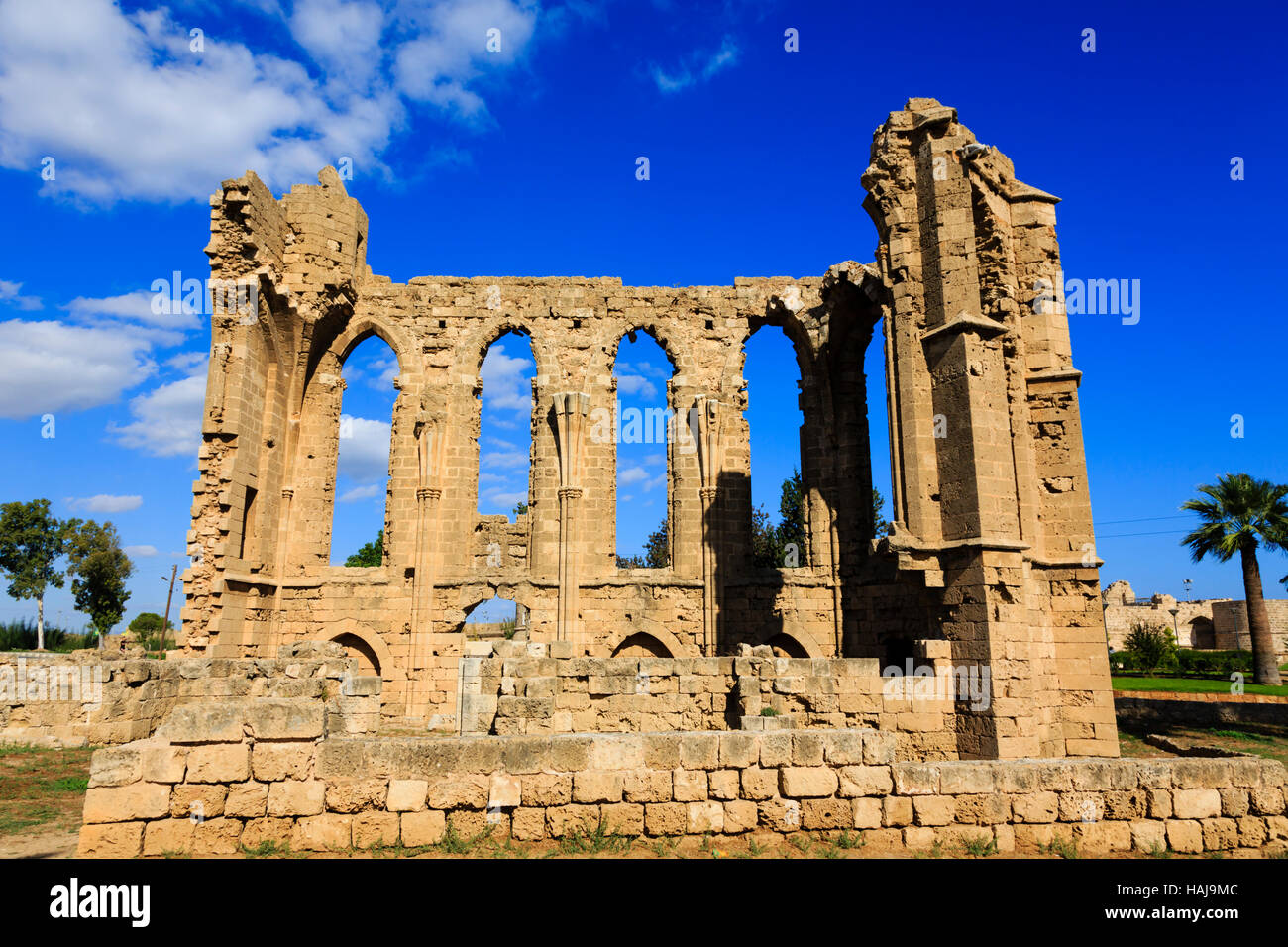Ruinen der St. George der TheLatins Kirche, Ammochostos, Famagusta, Nordzypern Stockfoto