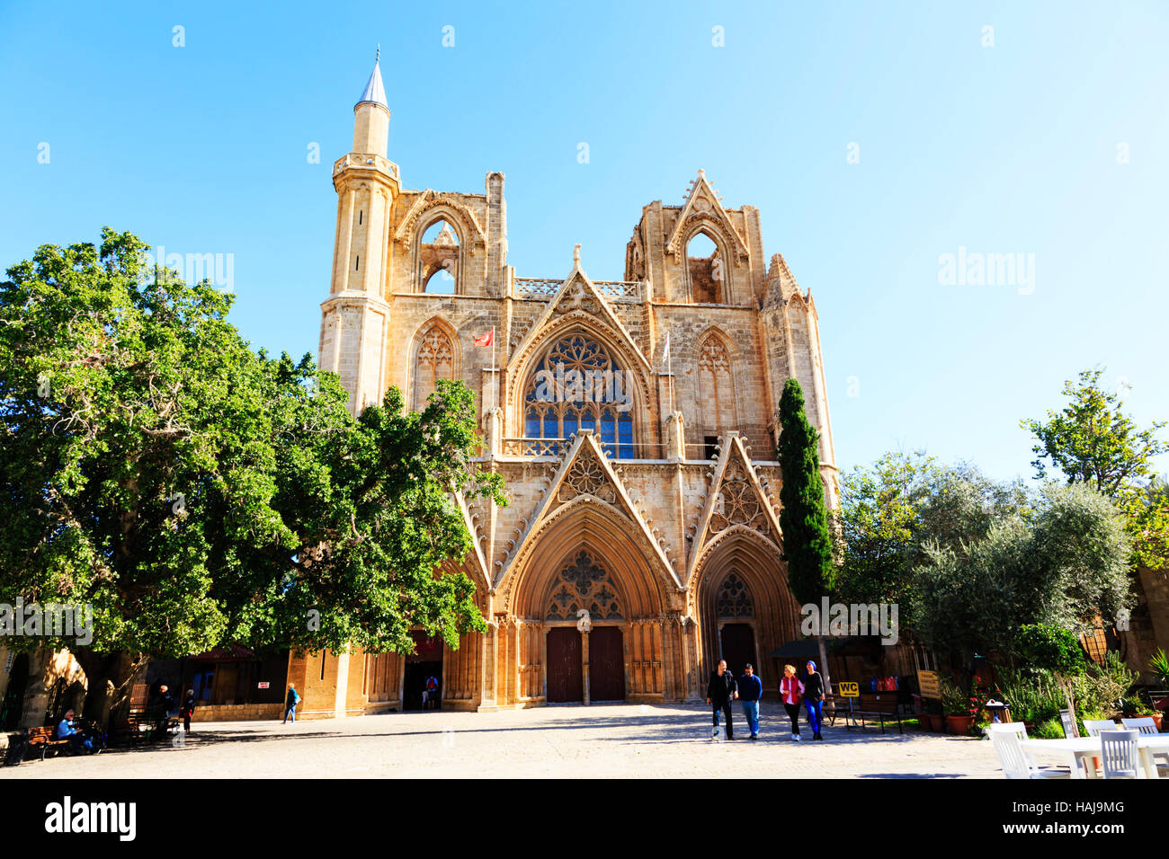 Lala Mustafa Pasa Camil Moschee, Famagusta, Ammochostos, Nord-Zypern Stockfoto