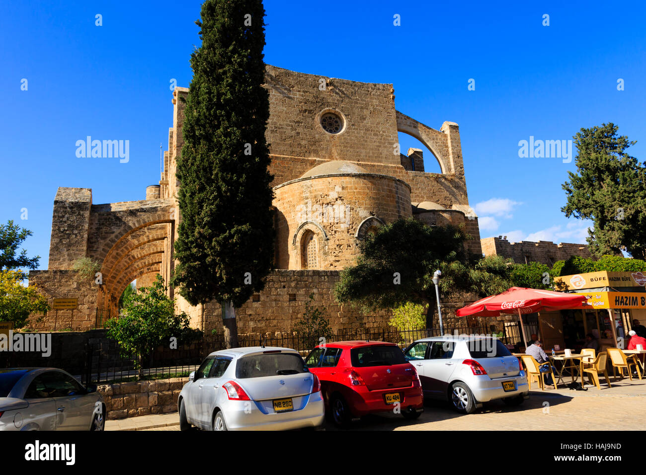 Kirche der Heiligen Peter und Paul, umbenannte AsSinan Pascha-Moschee. Famagusta, Ammochostos, Nord-Zypern Stockfoto