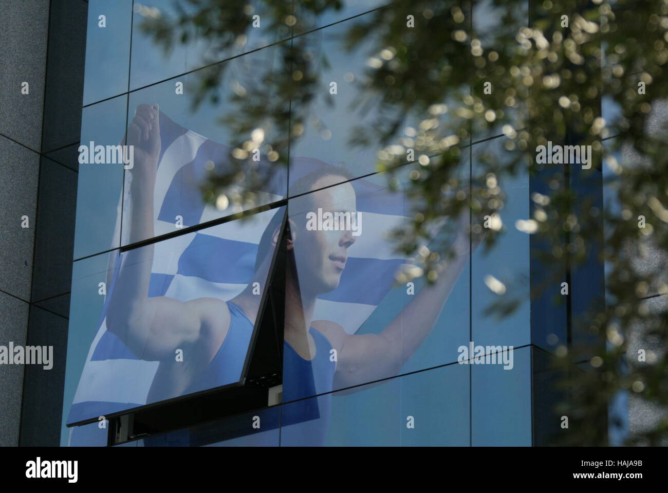 KOSTAS KENTERIS POSTER griechischen 200M SPRINTER Athen Griechenland 18. August 2004 Stockfoto