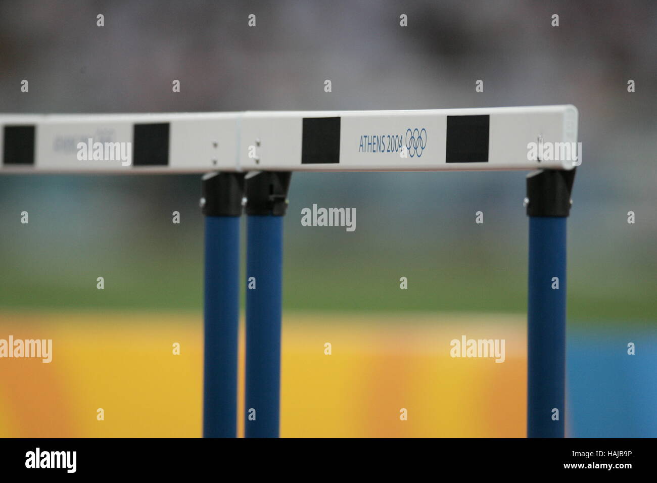 Olympische Hürde Athen Olympische Spiele Athen Griechenland 23. August 2004 Stockfoto