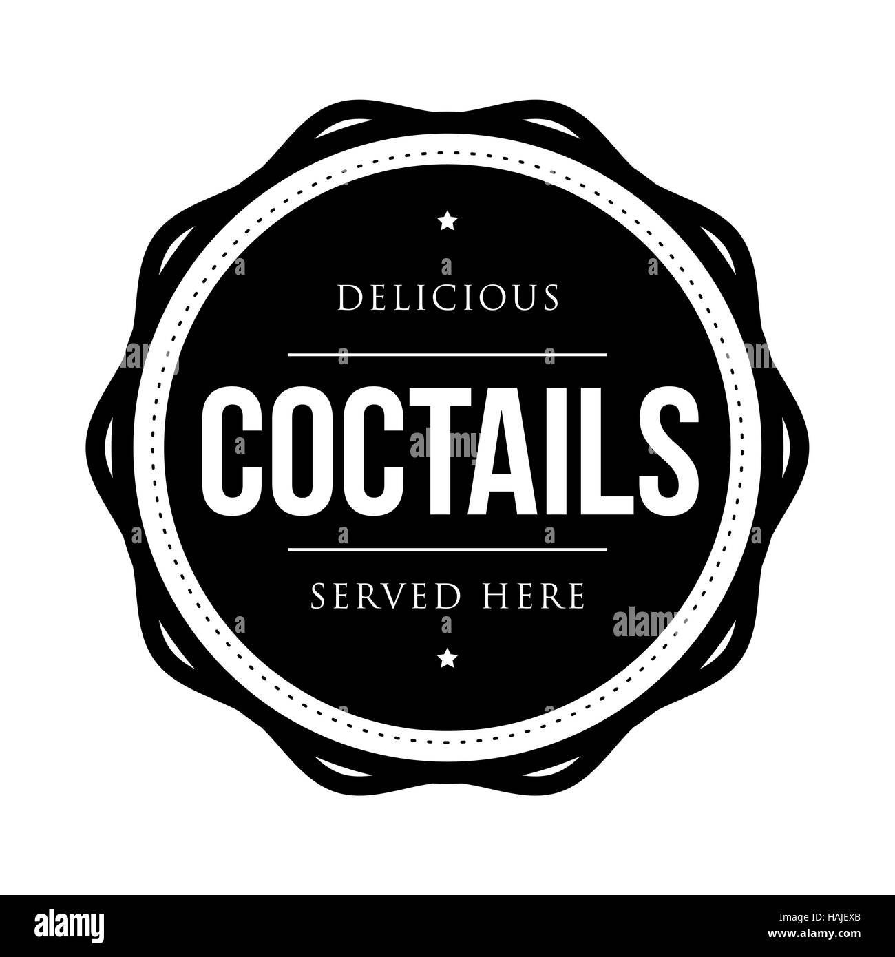 Coctails Vintage Stempel Vektor Stock Vektor