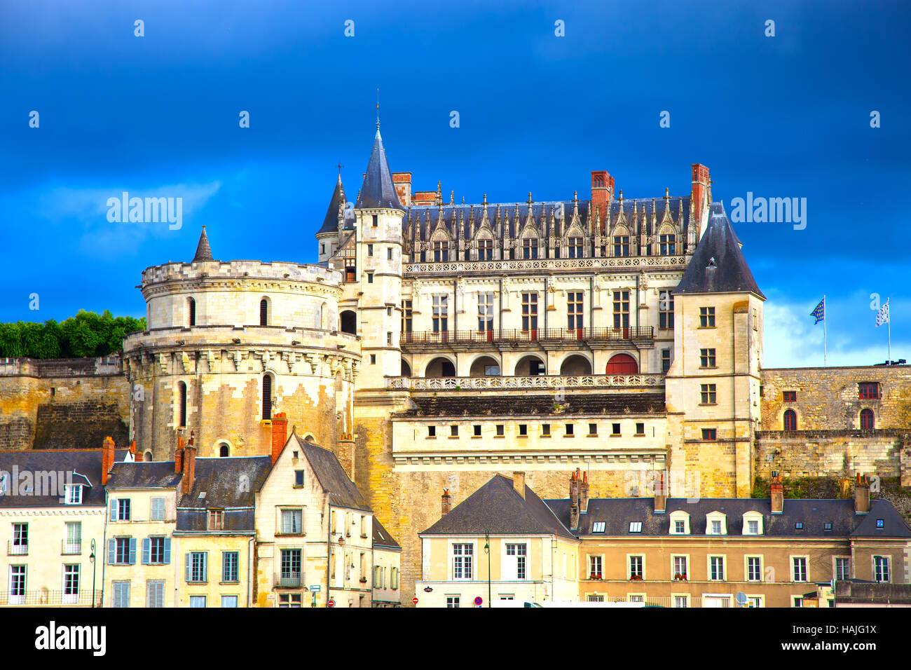 Chateau de Amboise mittelalterliche Burg, Leonardo Da Vinci Grab. Loire-Tal, Frankreich, Europa. Der UNESCO. Stockfoto