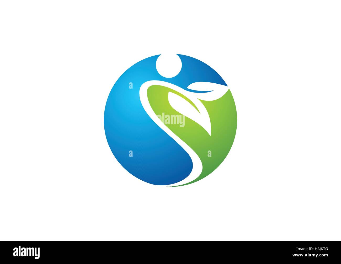Spa und Wellness Kreis Anlage Logo, Landschaft Gesundheit Menschen Globalität Symbol, Buchstaben S Symbol Vektor-design Stock Vektor