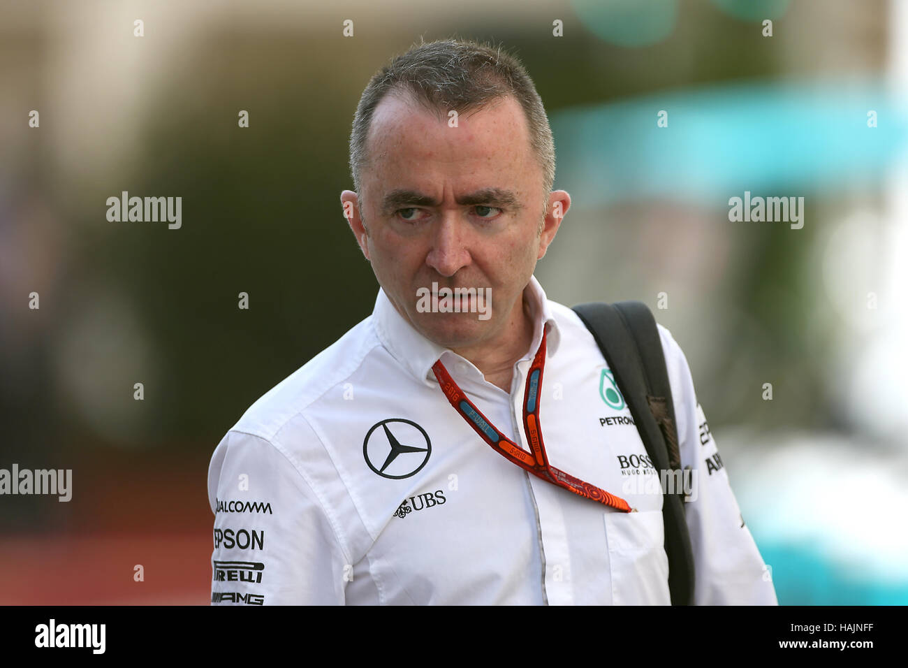 Mercedes Paddy Lowe beim Training auf dem Yas Marina Circuit, Abu Dhabi. DRÜCKEN SIE VERBANDSFOTO. Bilddatum: Freitag, 25. November 2016. Siehe PA Story AUTO Abu Dhabi. Bildnachweis sollte lauten: David Davies/PA Wire. Stockfoto