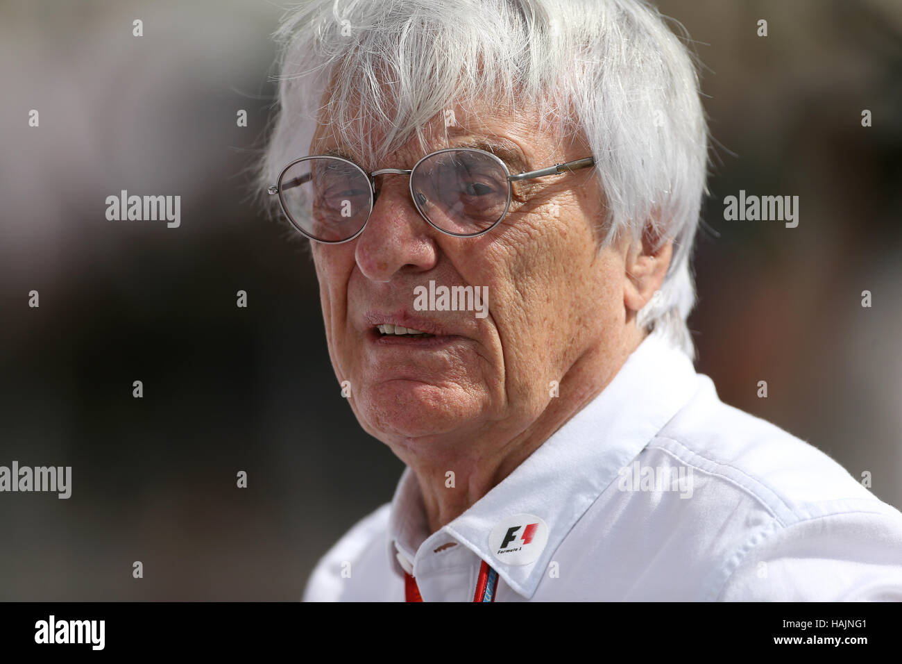 Bernie Ecclestone während des Trainings am Yas Marina Circuit in Abu Dhabi. PRESSEVERBAND Foto. Bild Datum: Freitag, 25. November 2016. Finden Sie unter PA Geschichte AUTO Abu Dhabi. Bildnachweis sollte lauten: David Davies/PA Wire. Einschränkungen: Nur zur redaktionellen Verwendung. Kommerzielle Nutzung mit vorheriger Zustimmung von Teams. Stockfoto