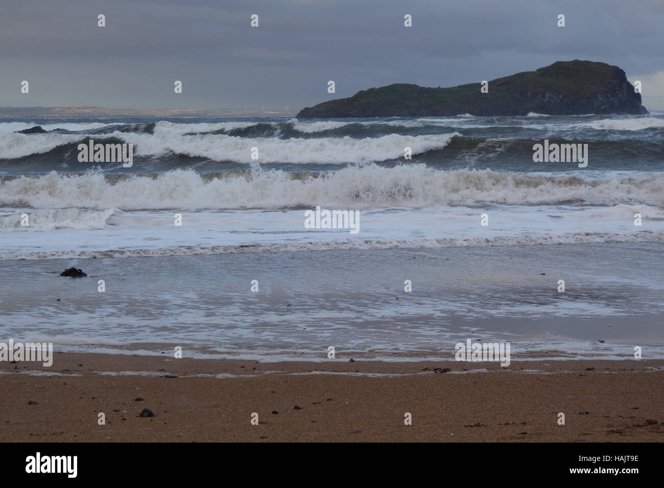 Stürmischer See, West Bay, North Berwick Stockfoto