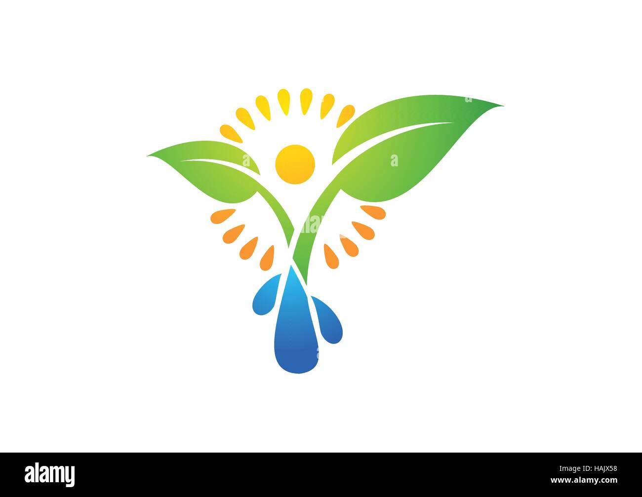 Pflanze, Menschen, Wasser, Frühling, Natur, Illustration logo, Sonne, Blatt, Botanik, Ökologie, Gesundheit Symbol vektor design Stock Vektor