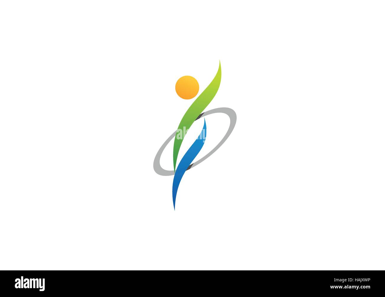 Wellness-Logo-Symbol, Fitness Gesundheit Menschen Logokonzept, Kreis Menschen gesunde Symbol Vektor-design Stock Vektor