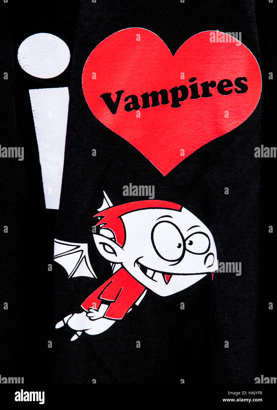 "Ich Liebe Vampire" Souvenirs, Siebenbürgen, Rumänien Stockfotografie