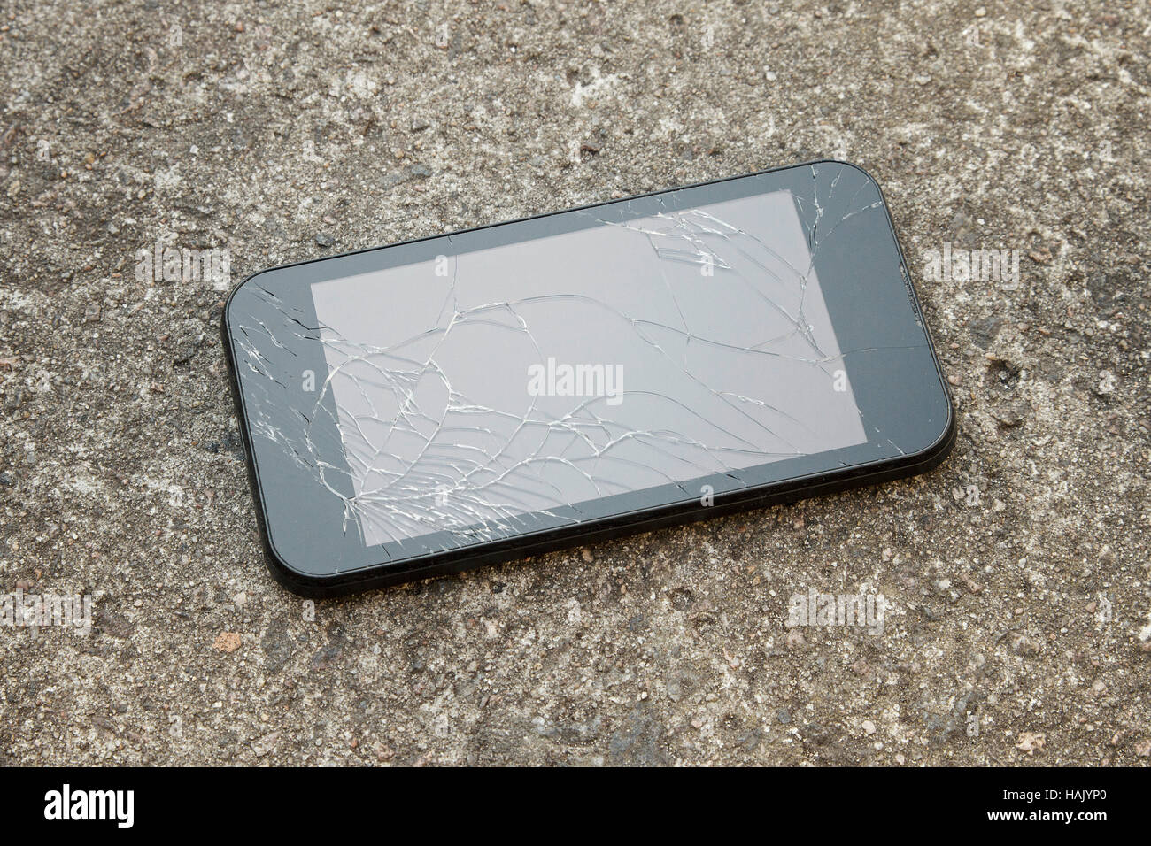 Mobile Smartphone mit einem gebrochenen Bildschirm Stockfoto