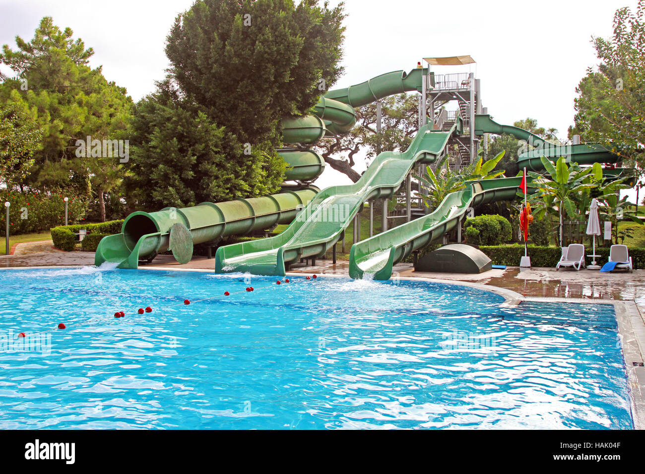 Aquapark in Ferienanlage Stockfoto