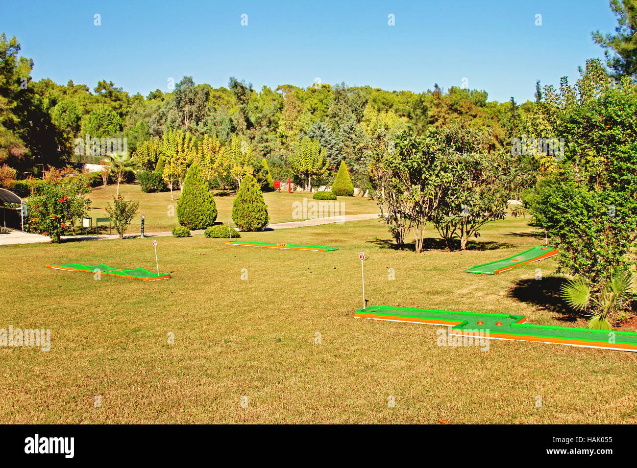 Minigolf-Park im Sport-resort Stockfoto