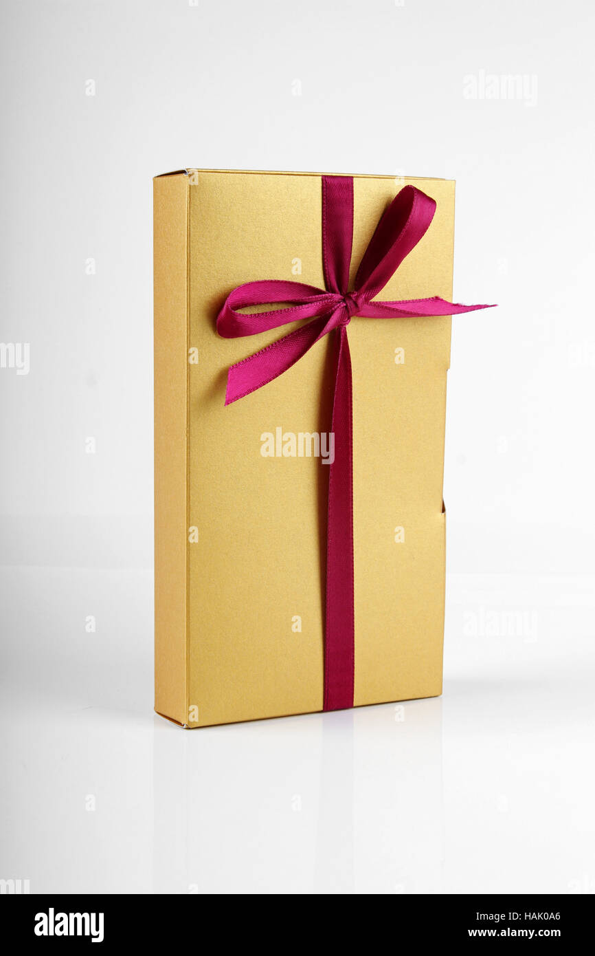 goldenen Geschenk-box Stockfoto