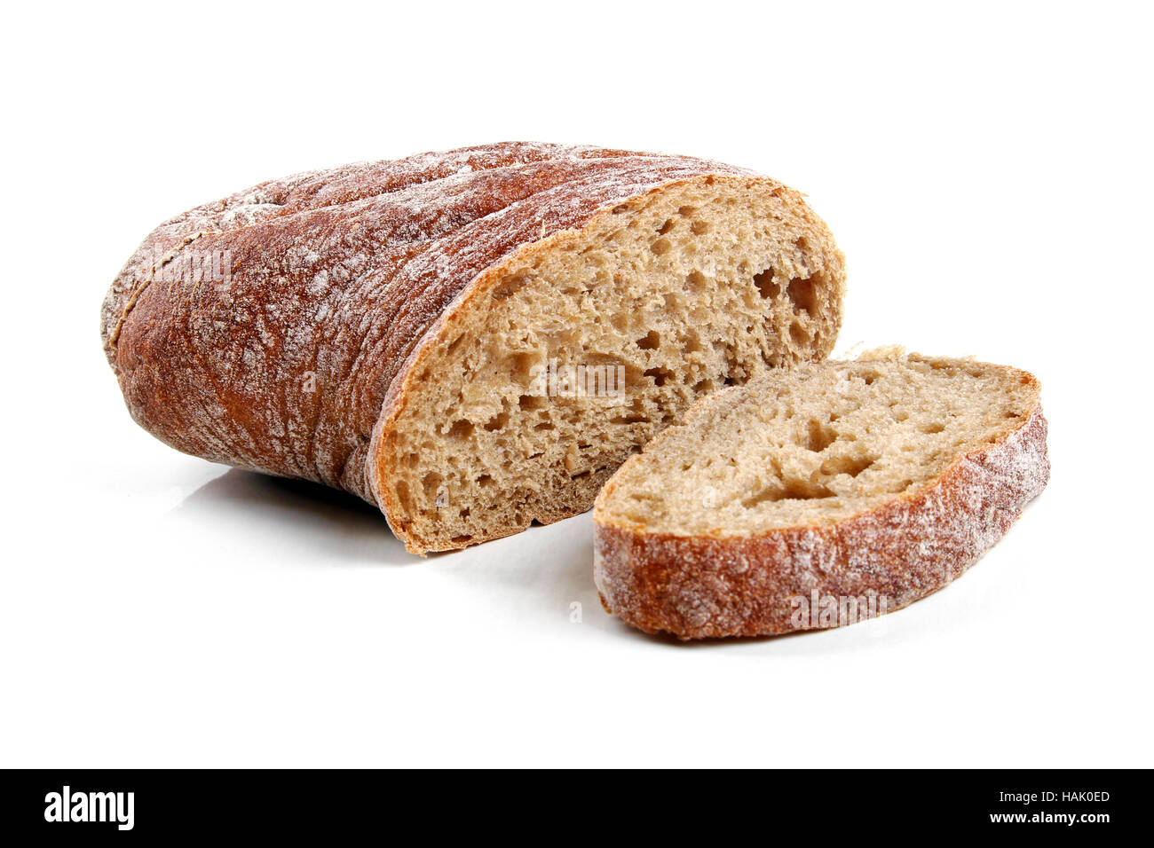 Ciabatta Brot isolierten auf weißen Hintergrund Stockfoto