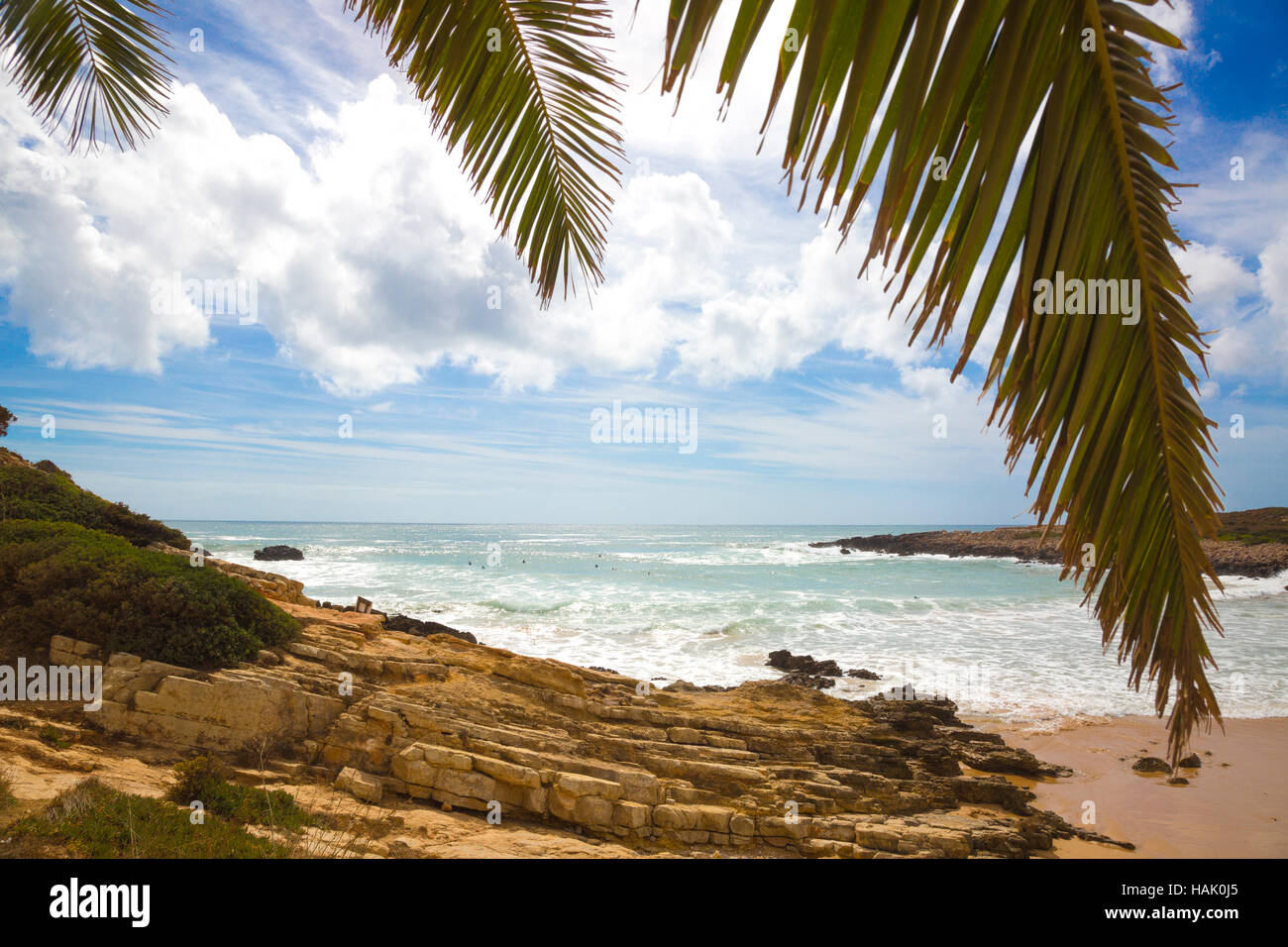 schöne Aussicht zum Strand in Portugal Ingrina Stockfoto