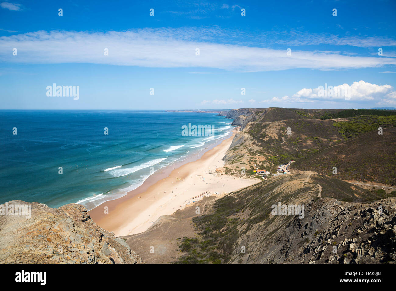 schöne Aussicht zum Castelejo Strand in Portugal Stockfoto