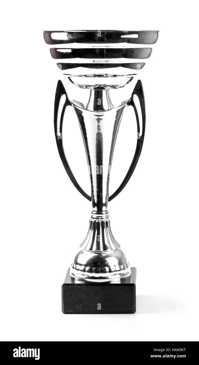 Sport Trophy Cup isoliert auf weißem Hintergrund Stockfoto