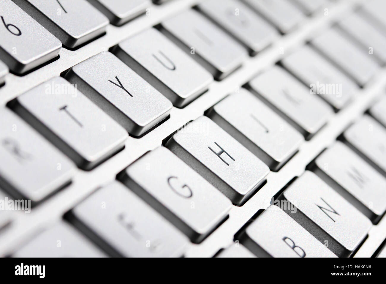 Makroaufnahme von weißen Computertastatur Stockfoto