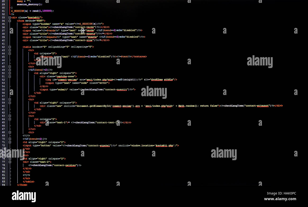 Programmier-code Stockfoto