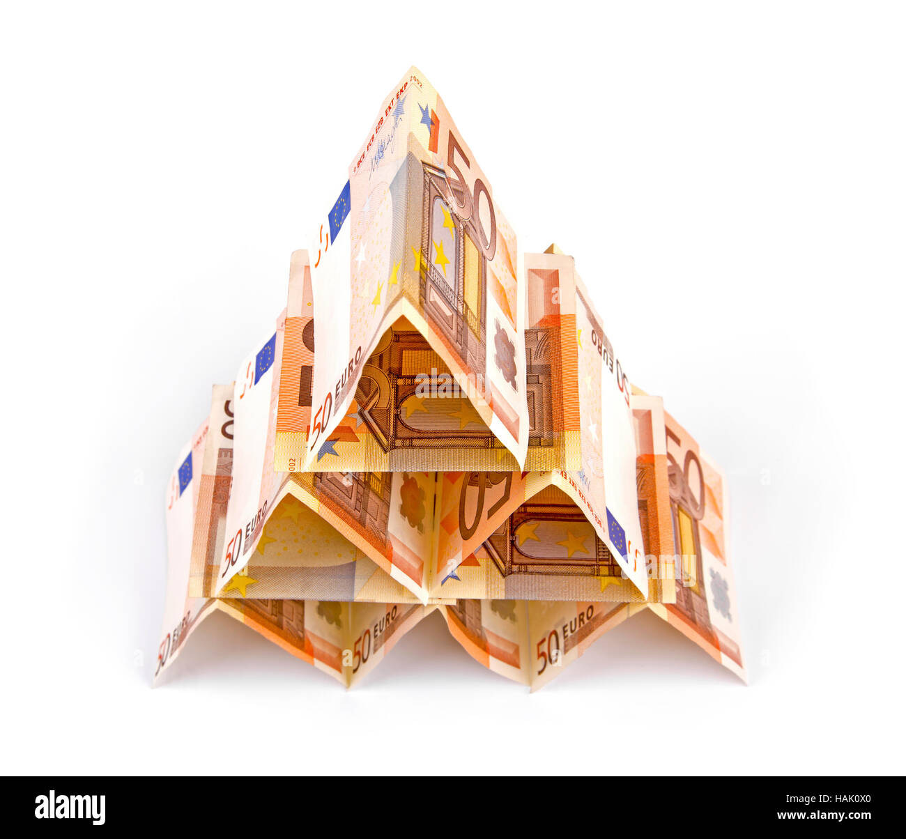 Euro Geld Pyramide Stockfoto