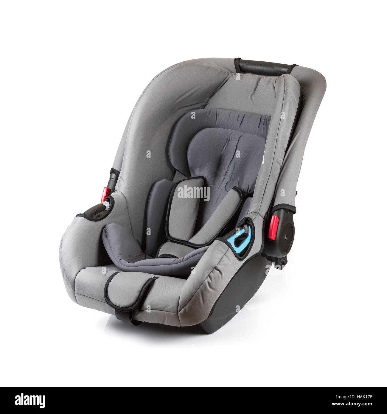 Baby-Autositz isoliert auf weiss Stockfoto