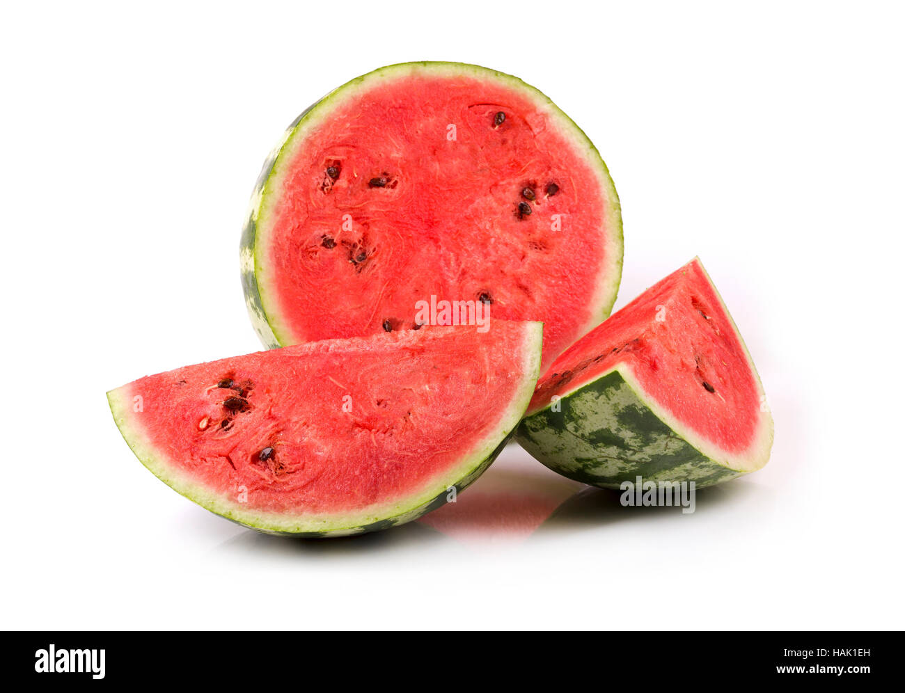 Wassermelone isoliert auf weißem Hintergrund Stockfoto