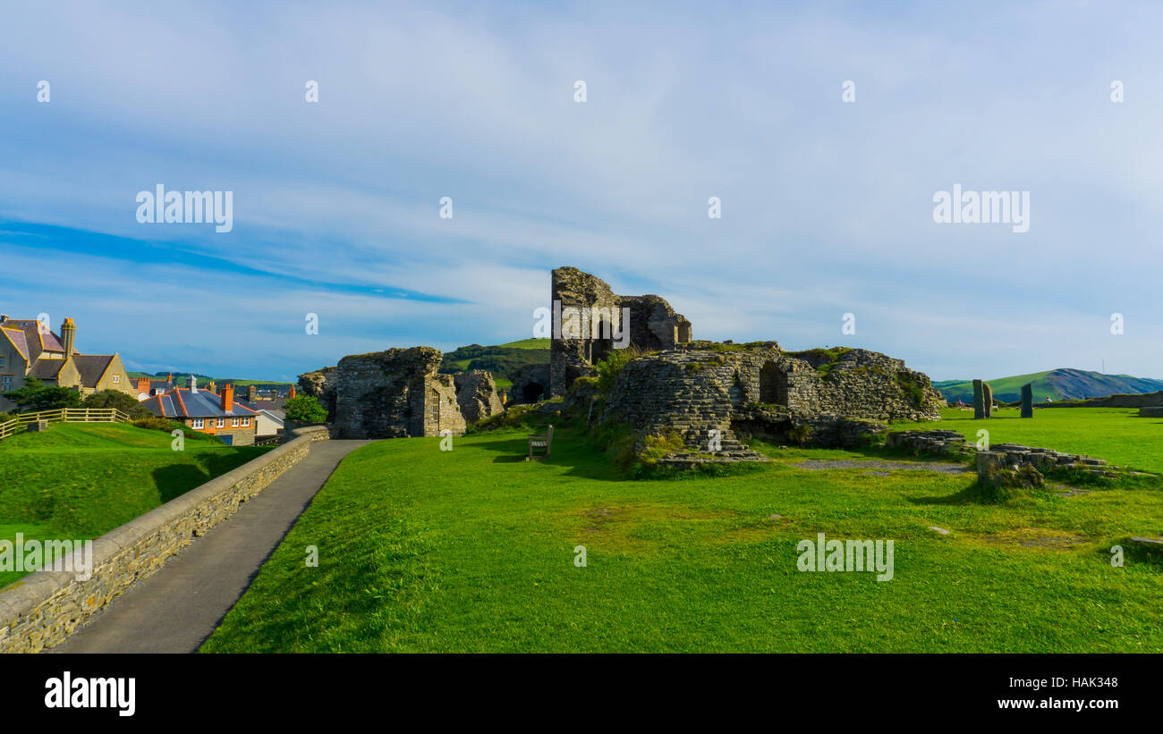Aberystwyth Burgruine am Rande des Meeres Stockfoto