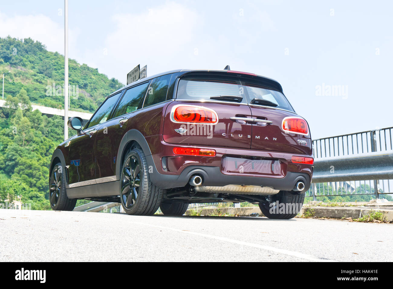 Hong Kong, China 21. September 2016: MINI S Clubman-Laufwerk-Tag am 21. September 2016 in Hong Kong. Stockfoto