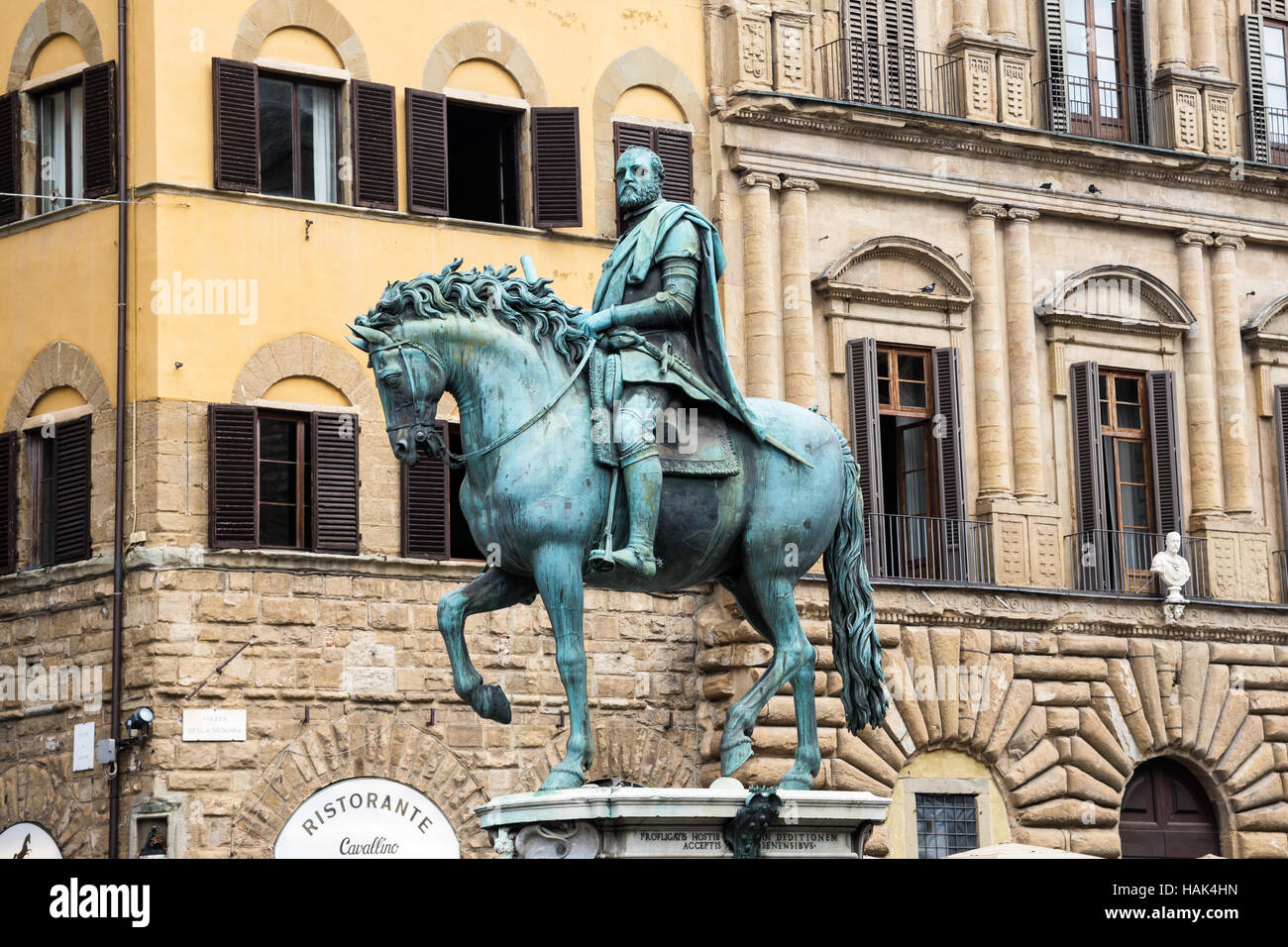 Reiterstatue von Cosimo ich de ' Medici, Großherzog der Toskana, Florenz, Hauptstadt der Region Toskana, Italien Stockfoto