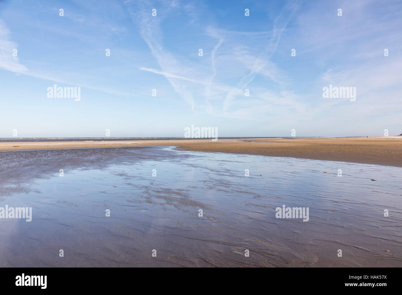 Watt, Watt, Wattenmeer, deutsche Nordseeküste, Insel Spiekeroog, UNESCO-Welterbegebiet Natur, Strand bei Ebbe, Stockfoto