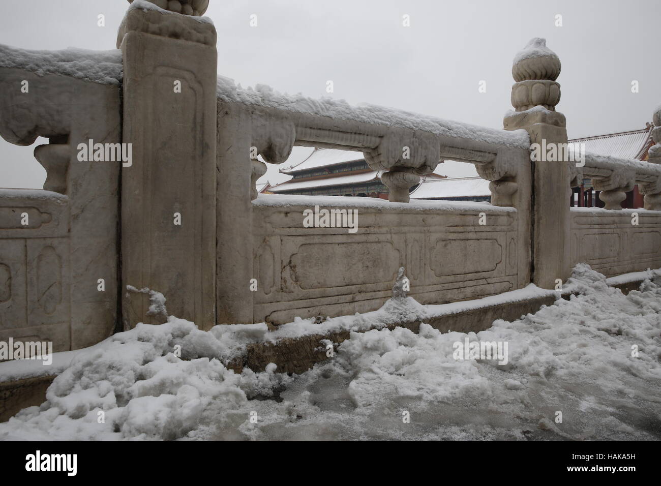 Weiße Marmor Wasserspeier in der verbotenen Stadt, Peking, China Stockfoto