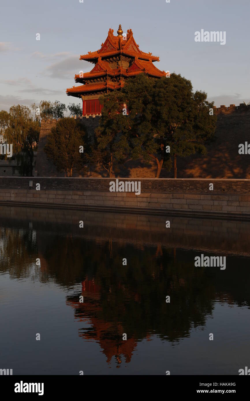 Ecke Turm der verbotenen Stadt Peking China Stockfoto