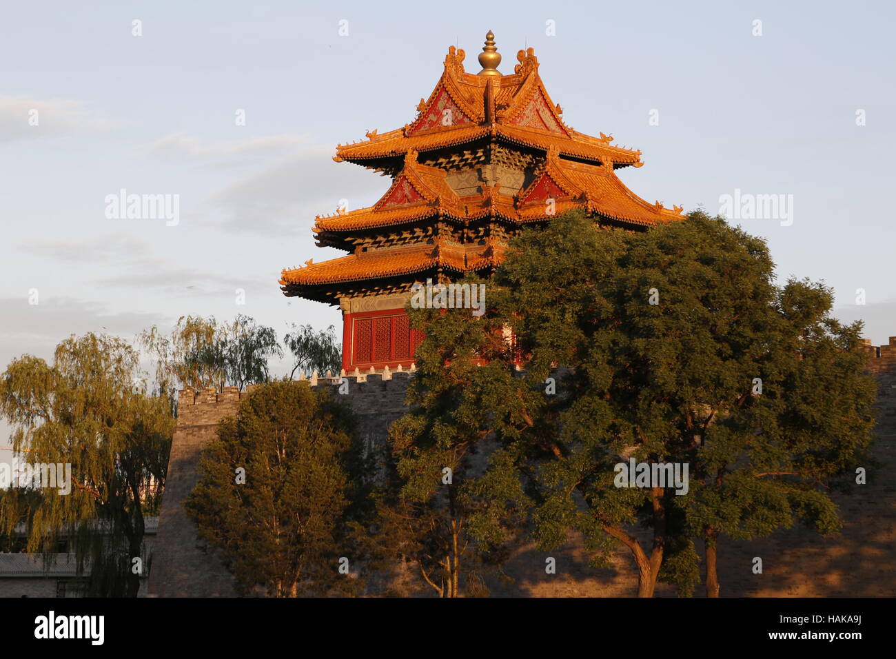 Ecke Turm der verbotenen Stadt Peking China Stockfoto