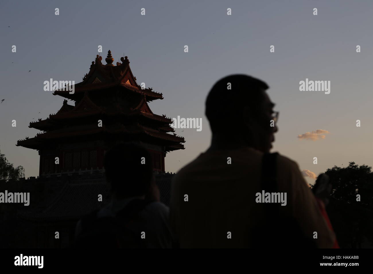 Nordwesten Wachturm an der Wand von der verbotenen Stadt Palastmuseum, Peking, China, Asien Stockfoto