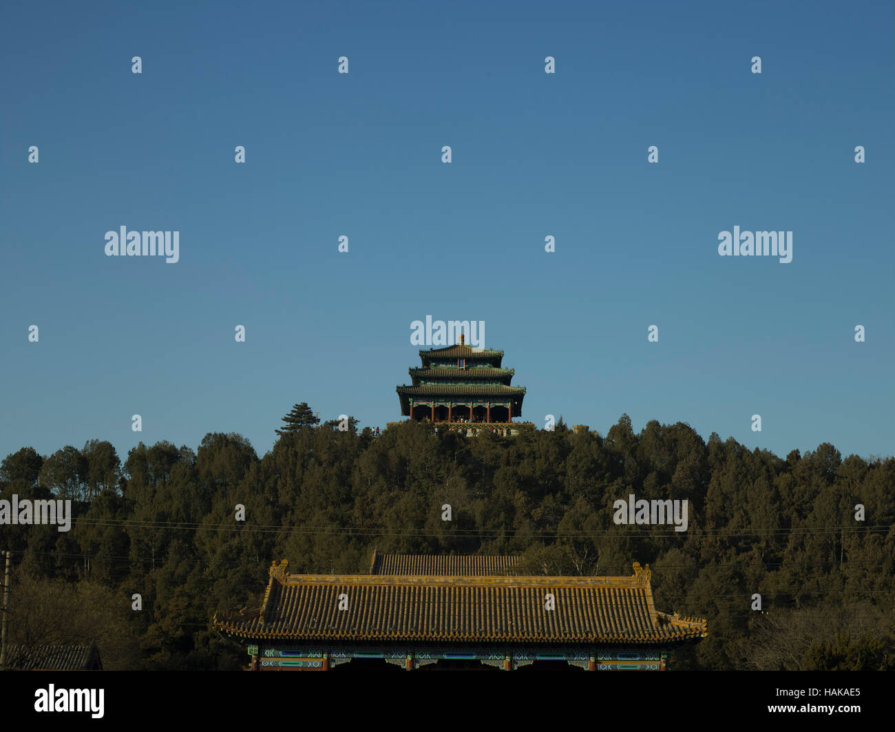 Jingshan Park in Peking Stockfoto