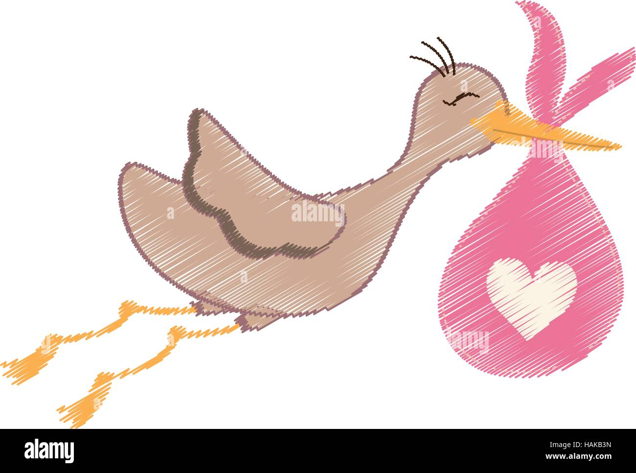Neugeborenes Baby Storch Cartoon Ikone Vektor Illustration Grafik Design Stock Vektorgrafik Alamy