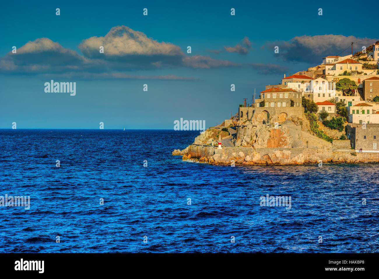 Hydra-Insel an einem Sommertag in Griechenland. Stockfoto