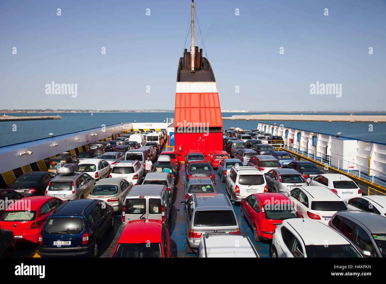 Transmediterranea Fähren, Hafen, Cádiz, Andalusien, Spanien, Europa Stockfoto