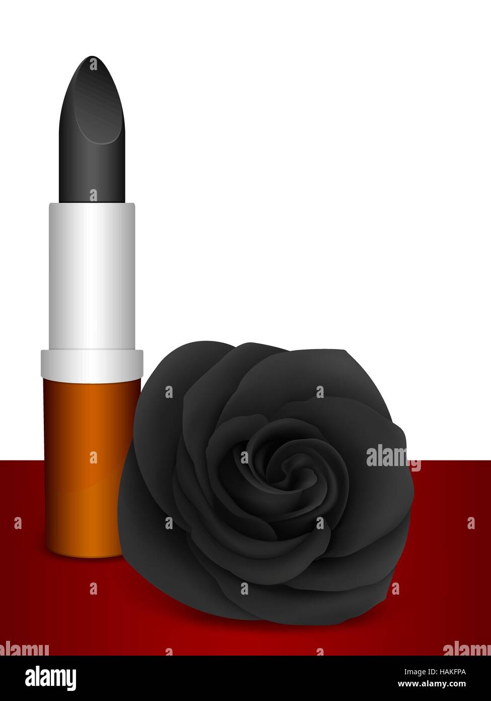 Schwarzer Lippenstift & schwarze rose Stock Vektor