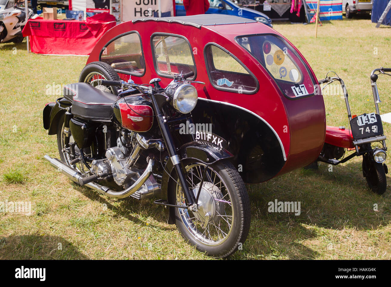 Panther M120 Motorrad und Beiwagen auf einer englischen Stockfoto