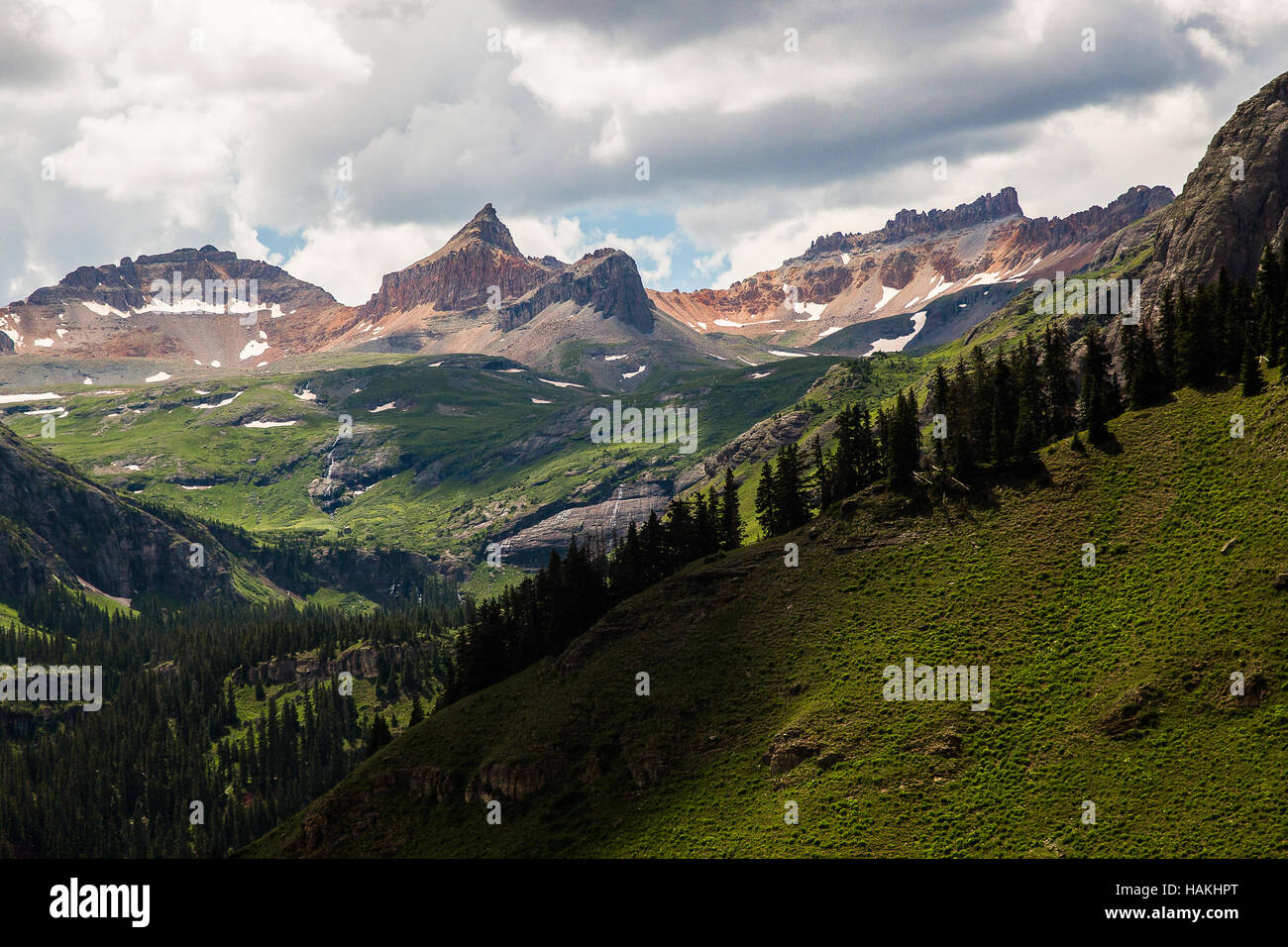 Eine Landschaftsansicht des Goldenen Horns Peak in Colorado. Stockfoto