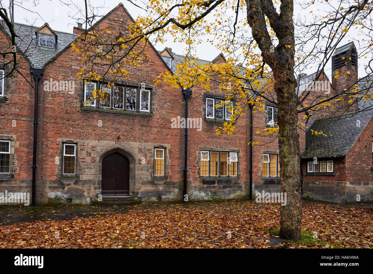 Manchester Hulme Hall University Campus Halle der Residenz Victoria Park Rusholme Denkmalgeschützte Gebäude im Verband mit Owens College gegründet Stockfoto