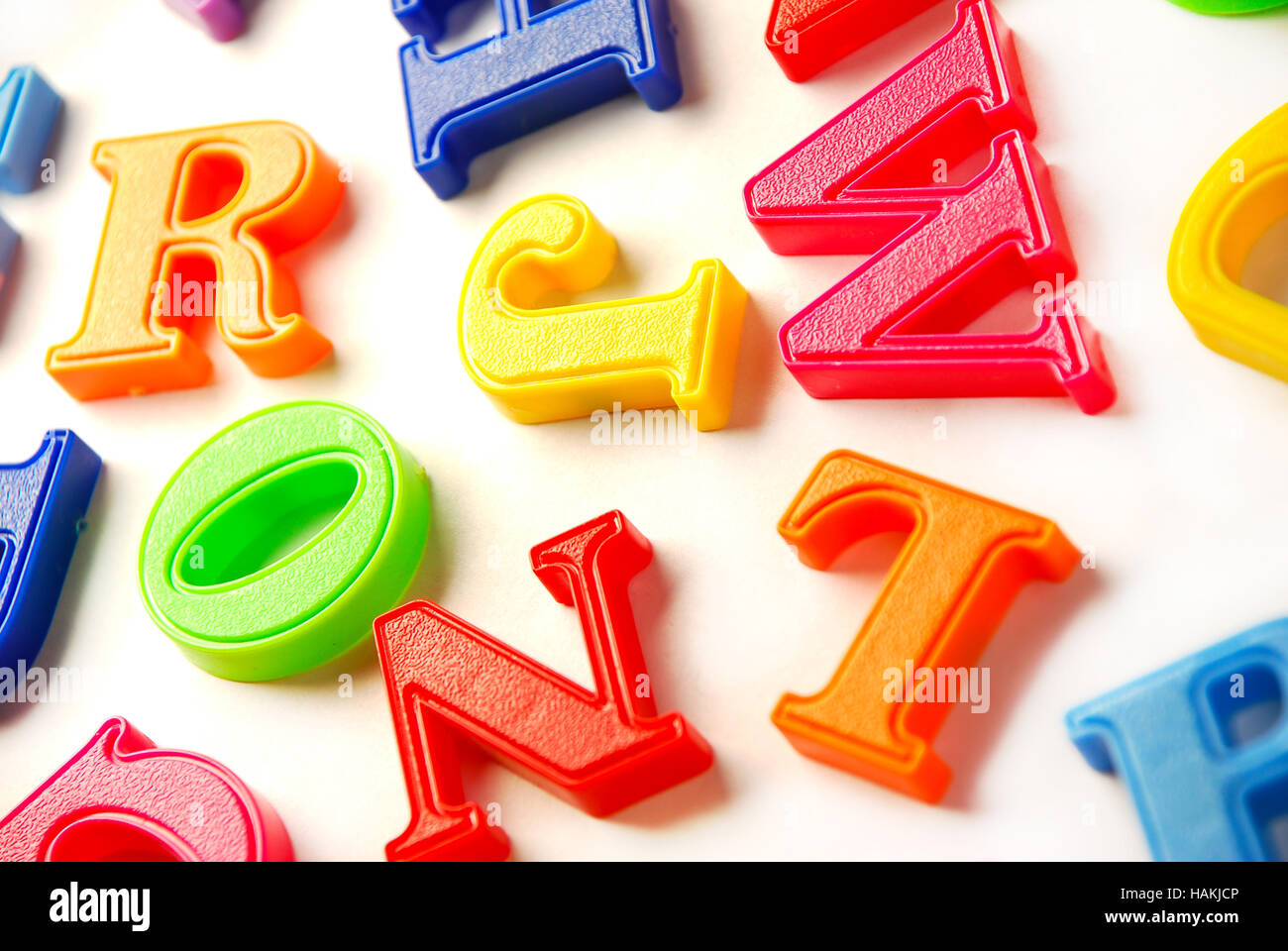 Plastikspielzeug Buchstaben Stockfoto