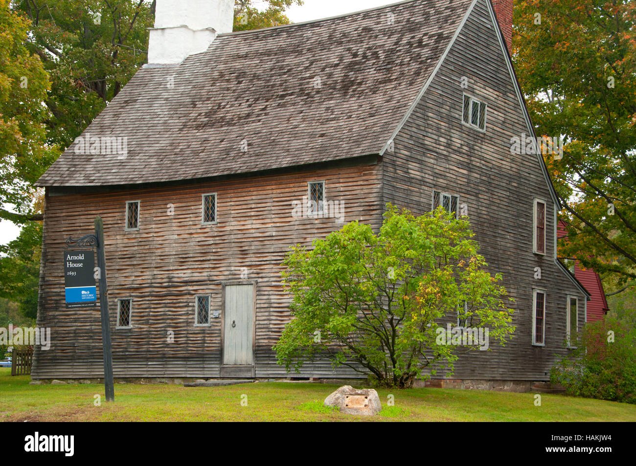 Arnold Haus (1693), Gateway Park, Lincoln, Rhode Island Stockfotografie