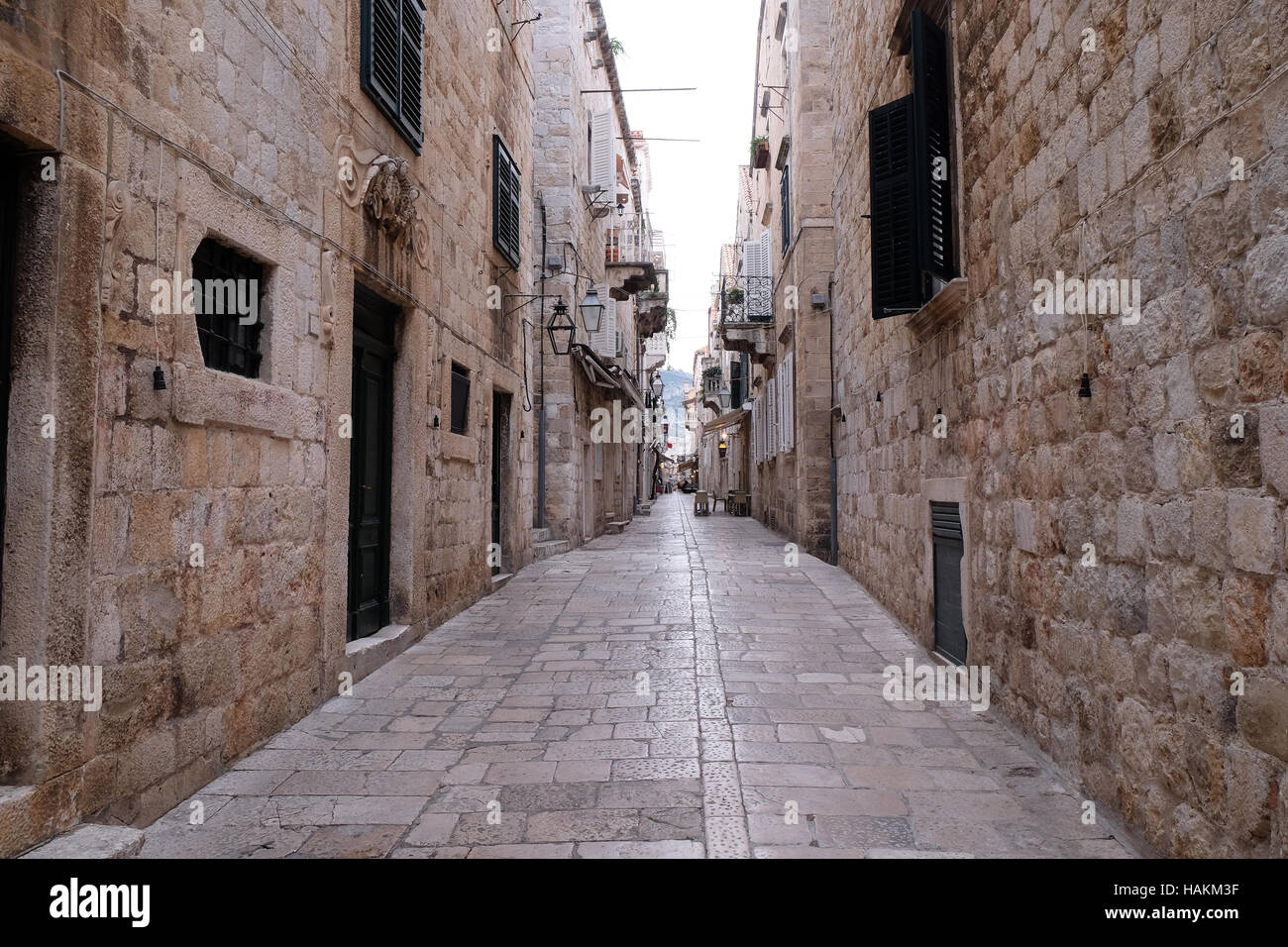 Gasse in der Altstadt von Dubrovnik, Kroatien Stockfoto